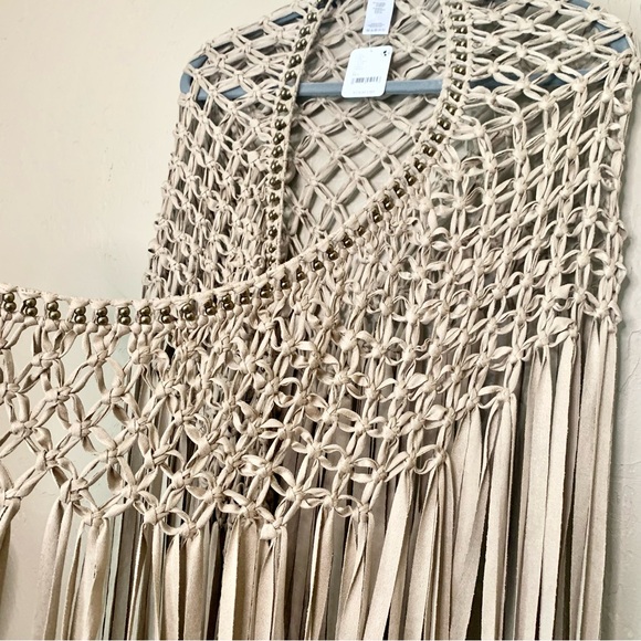 Free People Sunrise FABULOUS Fringe Faux-Suede Shawl - Picture 12 of 14